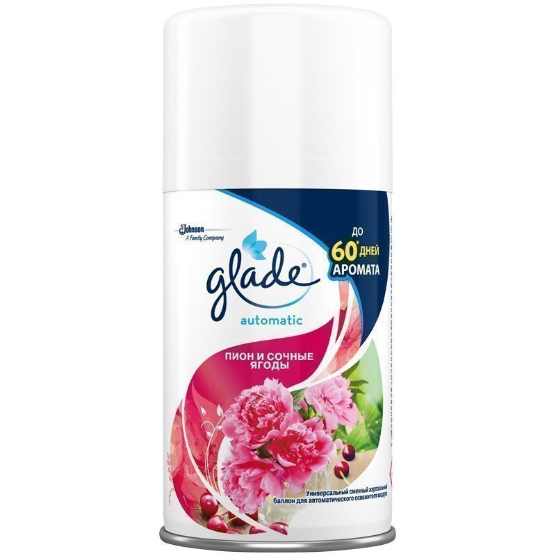 Сменный баллон для освежителя воздуха Glade Automatic "Пион и сочные ягоды", 269мл