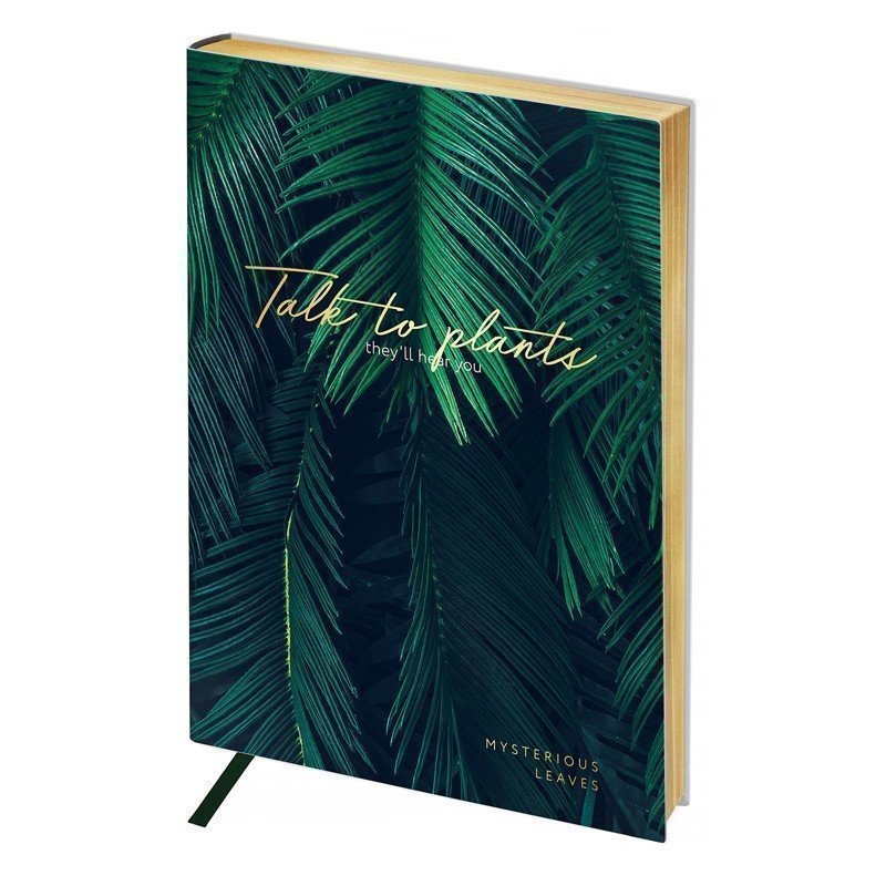 Ежедневник недатированный B6, 136л., кожзам, Greenwich Line "Vision. Palm leaves", тон. блок, золот. срез