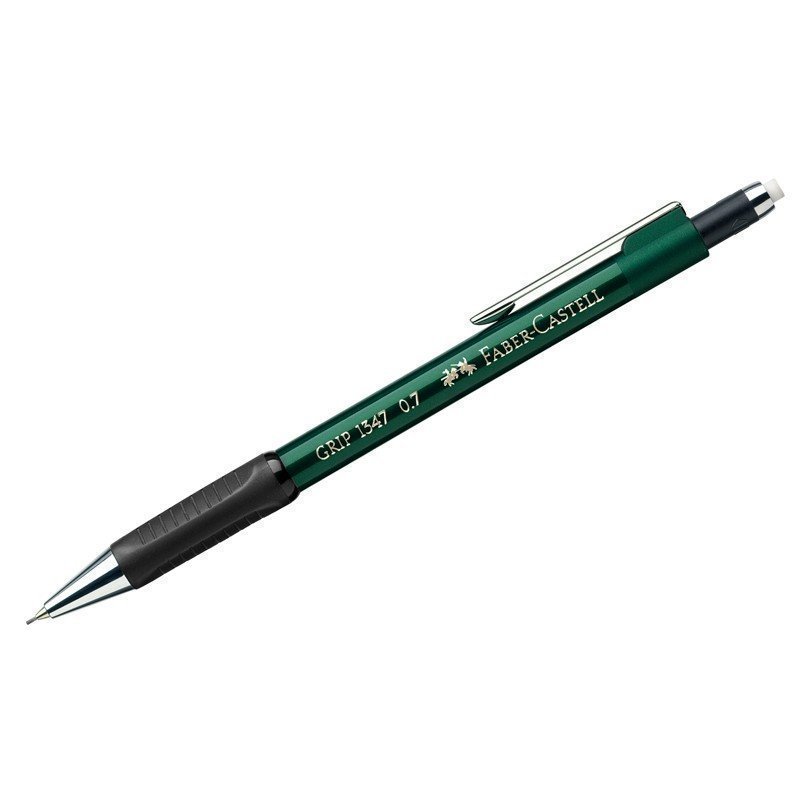 Карандаш механический Faber-Castell "Grip 1347" B, 0,7мм, грип, с ласт., автоподача грифеля, зеленый