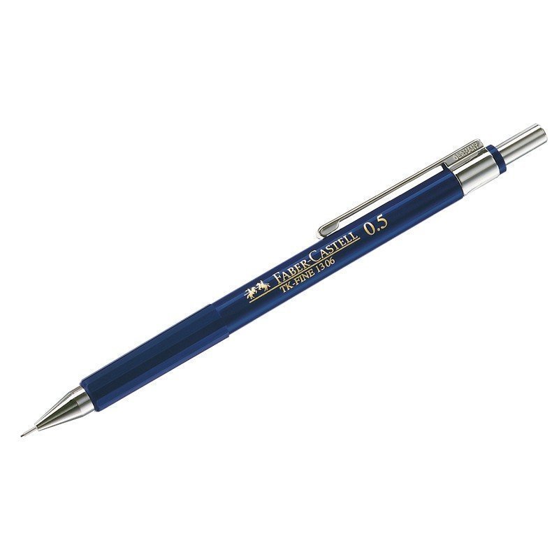 Карандаш механический Faber-Castell "TK-Fine 1306", HB, 0,7мм, с ластиком, синий корпус