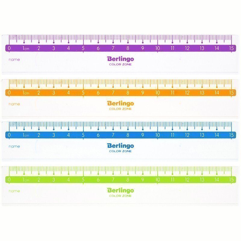 Линейка 15см Berlingo "Color", прозрачная