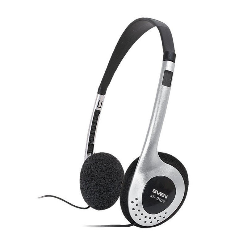 Наушники Sven AP-010V (с регулятором громкости), 2м, серебристый, черный