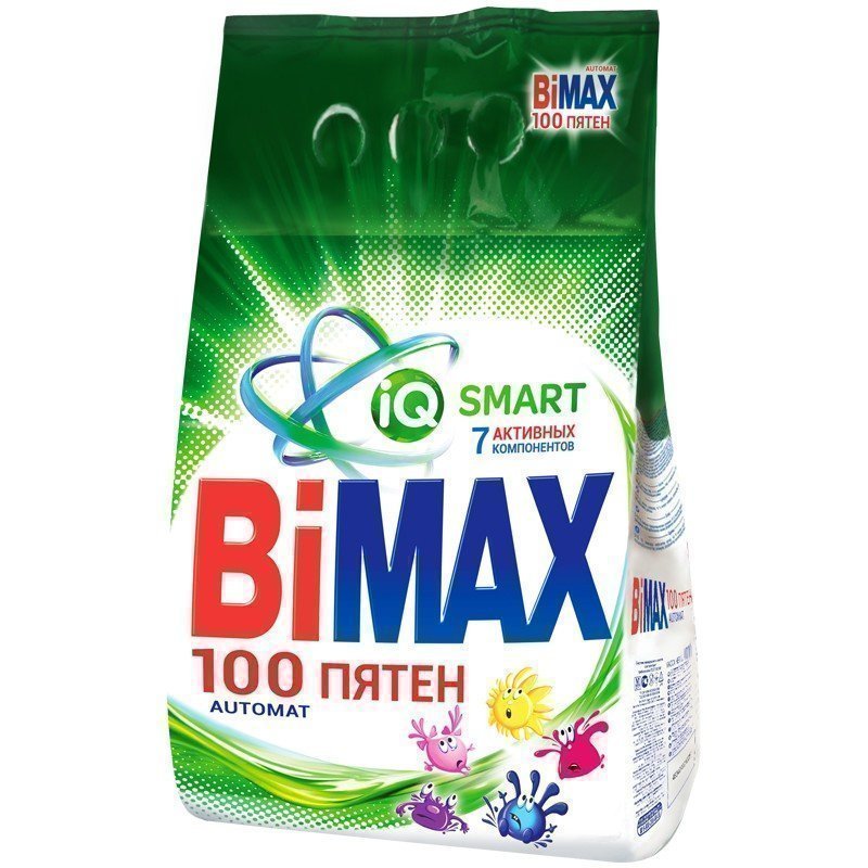 Порошок для машинной стирки BiMax "100 пятен", 3кг