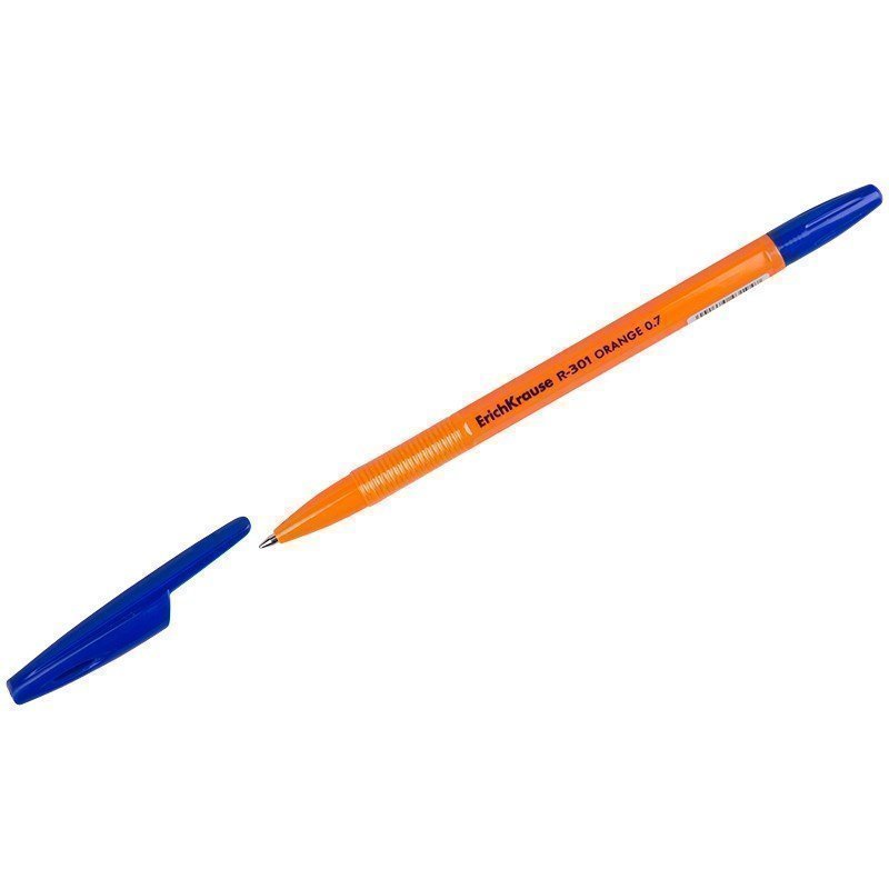 Ручка шариковая Erich Krause "R-301 Orange" синяя, 0,7мм, штрихкод