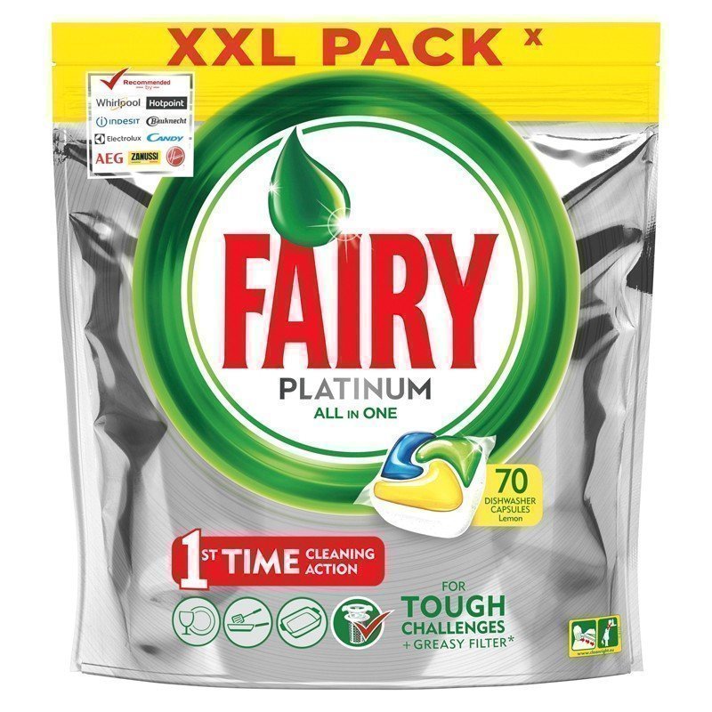 Капсулы для посудомоечной машины Fairy "Platinum. All in1. Лимон", 70шт.