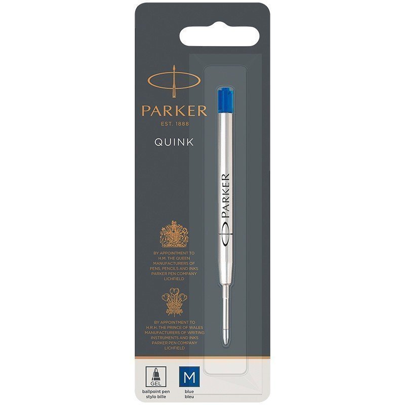 Стержень шариковый объемный Parker "QuinkFlow Ball Point" синий, 98мм, 1мм, метал.корпус, блистер