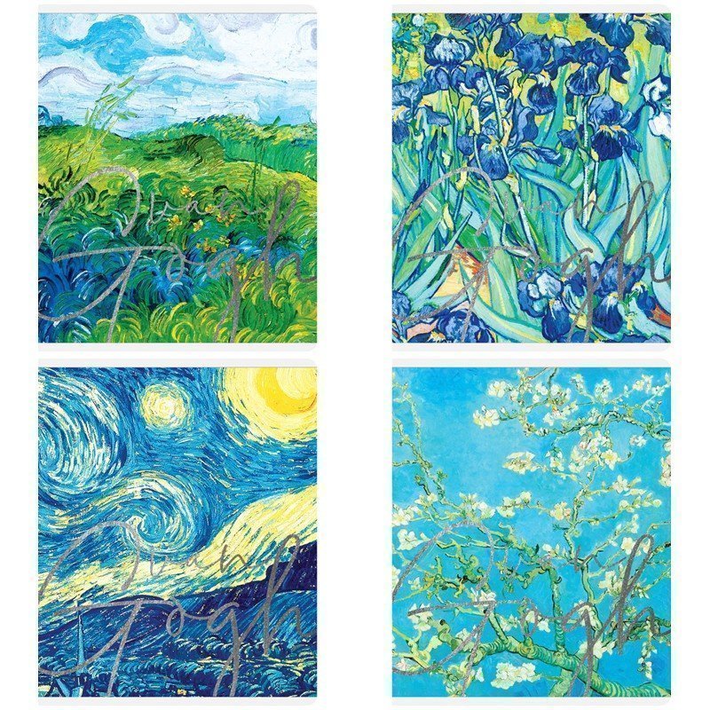 Тетрадь 48л, А5, клетка Greenwich Line "Van Gogh", фактурное тиснение, тиснение фольгой, 70г/м2