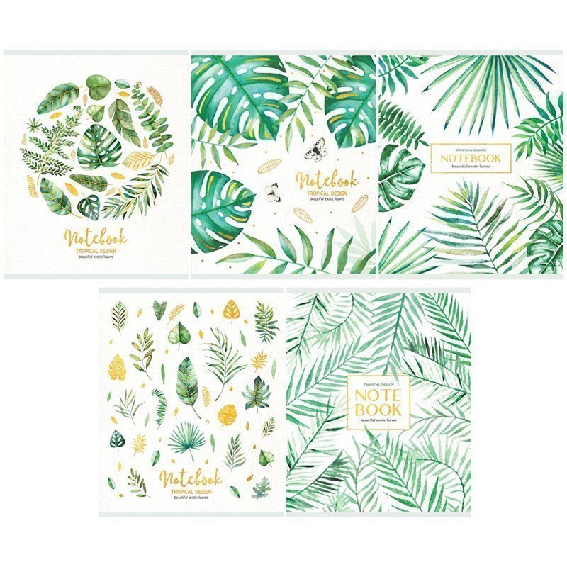 Тетрадь 48л, А5, клетка Greenwich Line "Palm leaves", тиснение фольгой, 70г/м2
