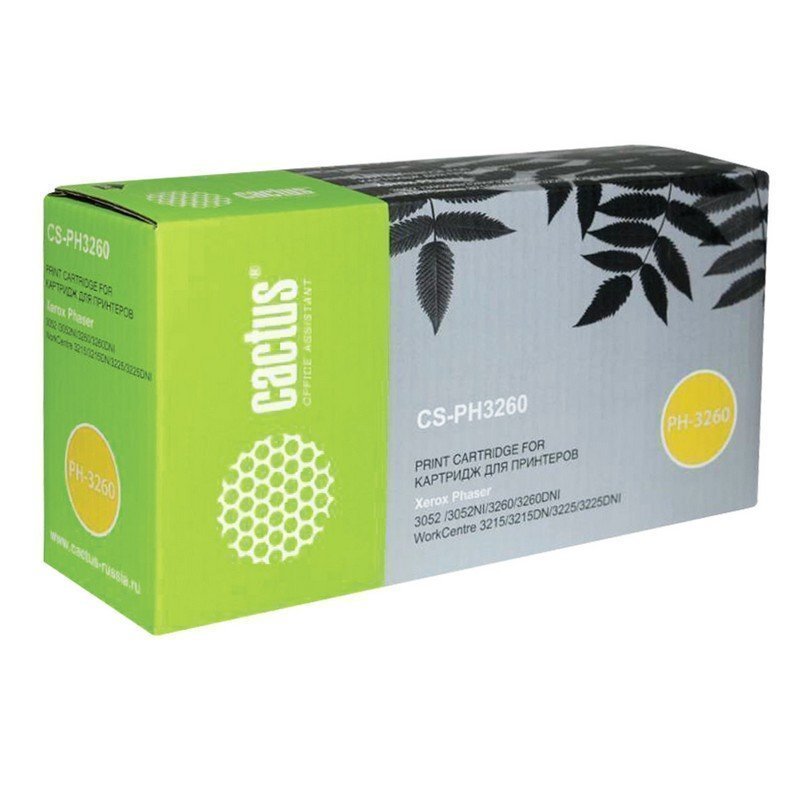 Тонер-картридж CACTUS (CS-PH3260) для XEROX WorkCentre 3215/3225/Phaser 3052/3260, ресурс 3000 стр