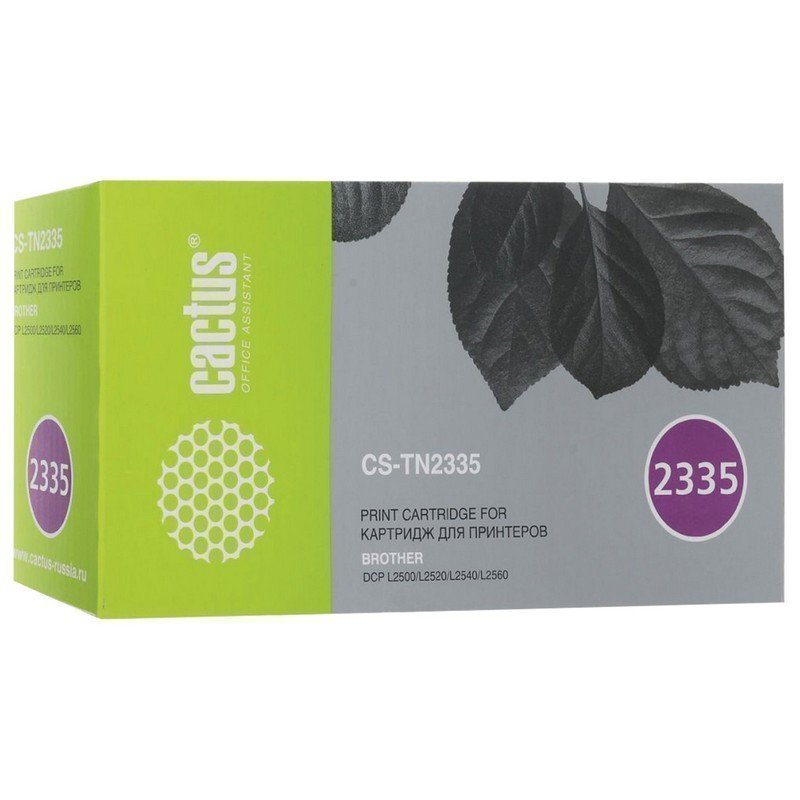 Картридж лазерный CACTUS (CS-TN2335) для BROTHER HL-L2300DR/L2340DWR/DCP-L2500DR, ресурс 1200 стр