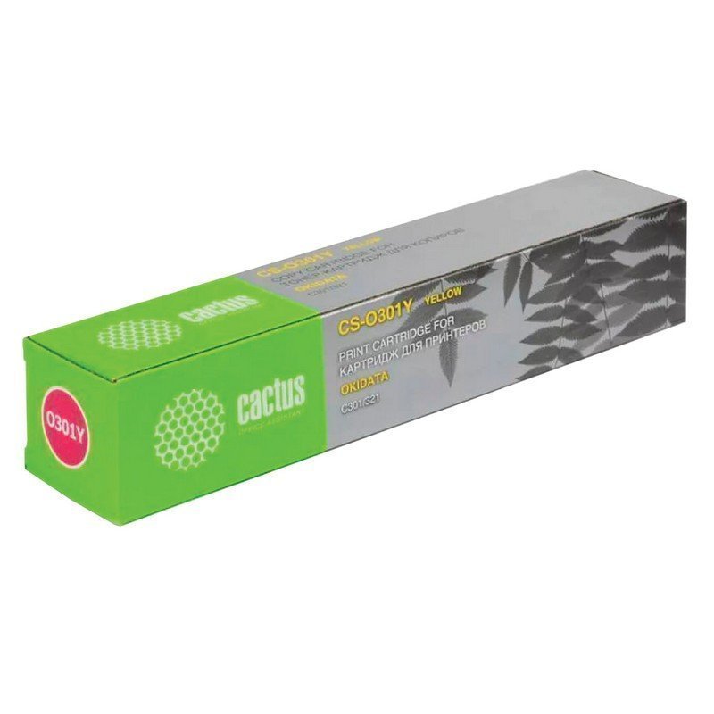 Тонер-картридж CACTUS (CS-O301Y) для OKI C301/321, желтый, ресурс 1500 стр