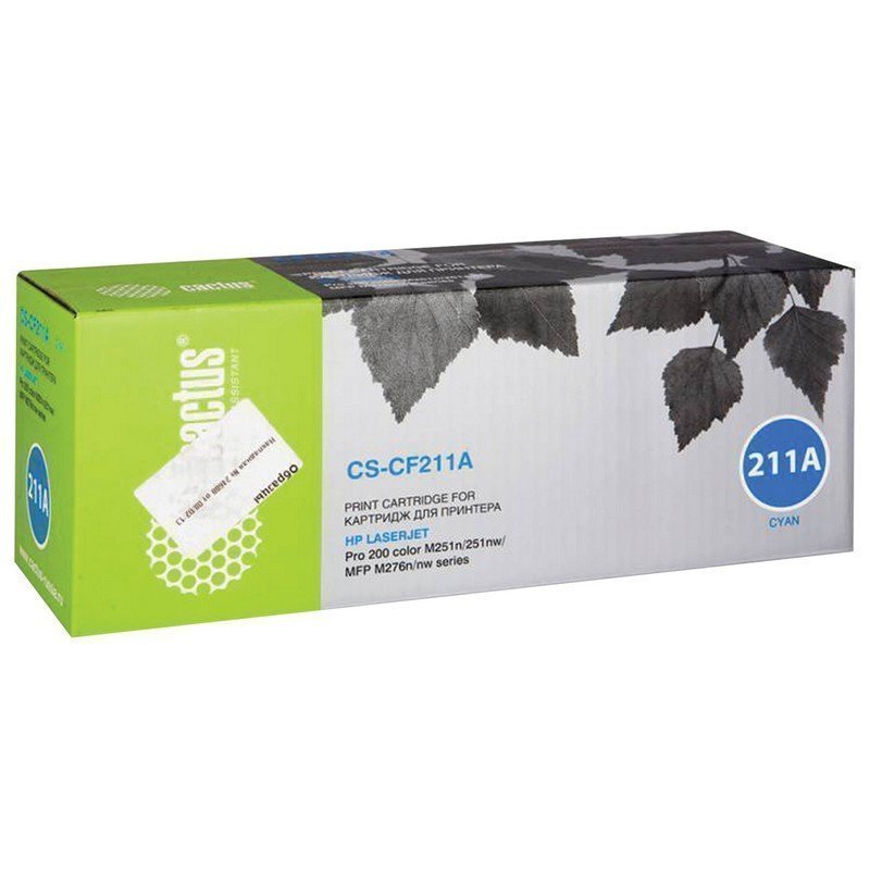 Картридж лазерный CACTUS (CS-CF211A) для HP LaserJet Pro 200 M276n/M276nw, голубой, ресурс 1800 стр