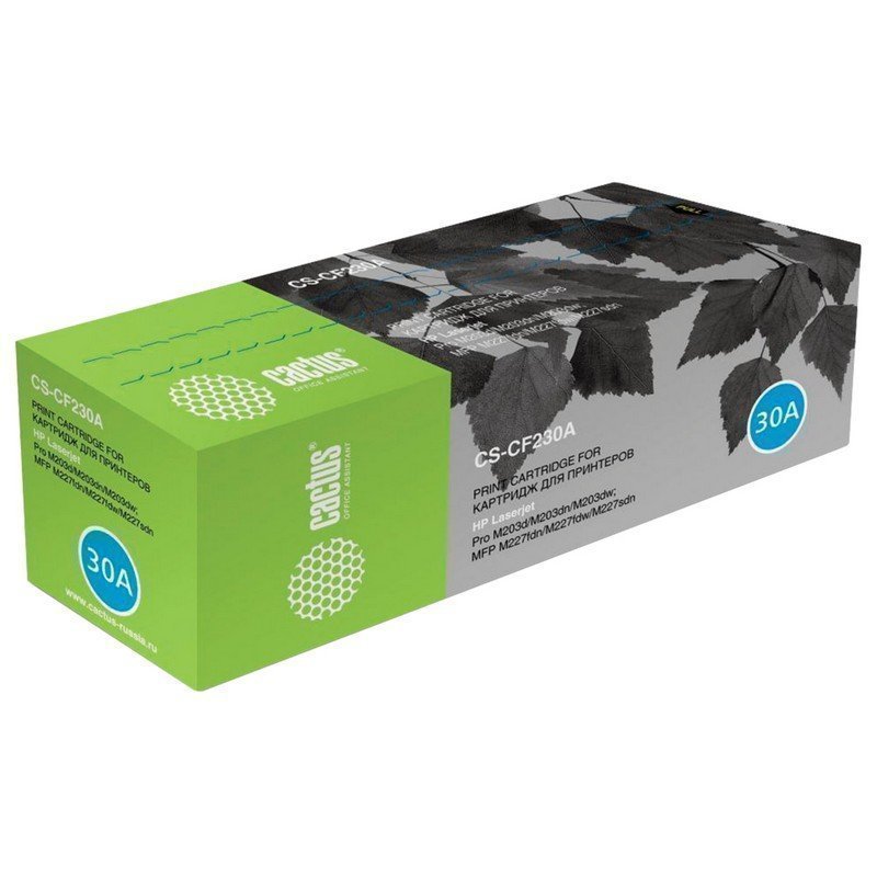 Картридж лазерный CACTUS (CS-CF230A) для HP LaserJetPro M227fdw/M227sdn/M203dn, ресурс 1600 стр