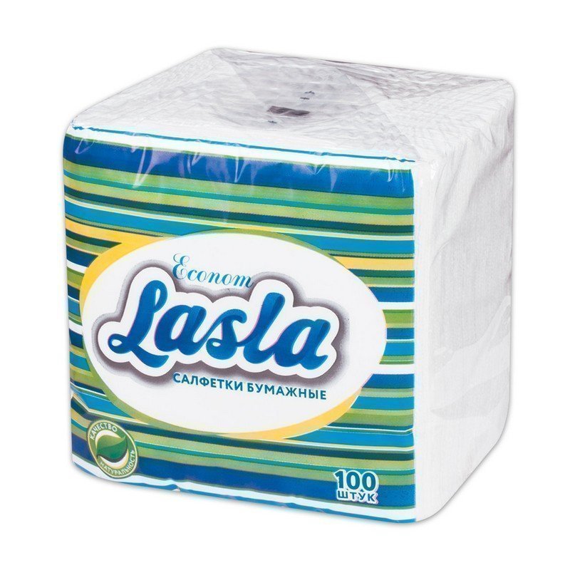 Салфетки бумажные 100 шт, 23х24 см, LASLA, эконом