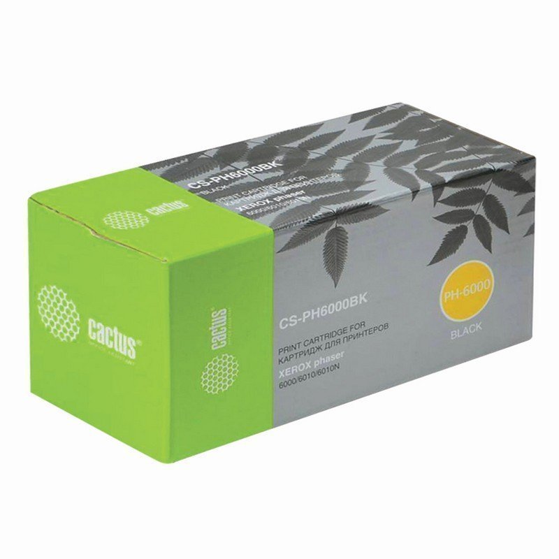 Картридж лазерный CACTUS (CS-PH6000BK) для XEROX Phaser 6000/6010N, черный, ресурс 2000 стр
