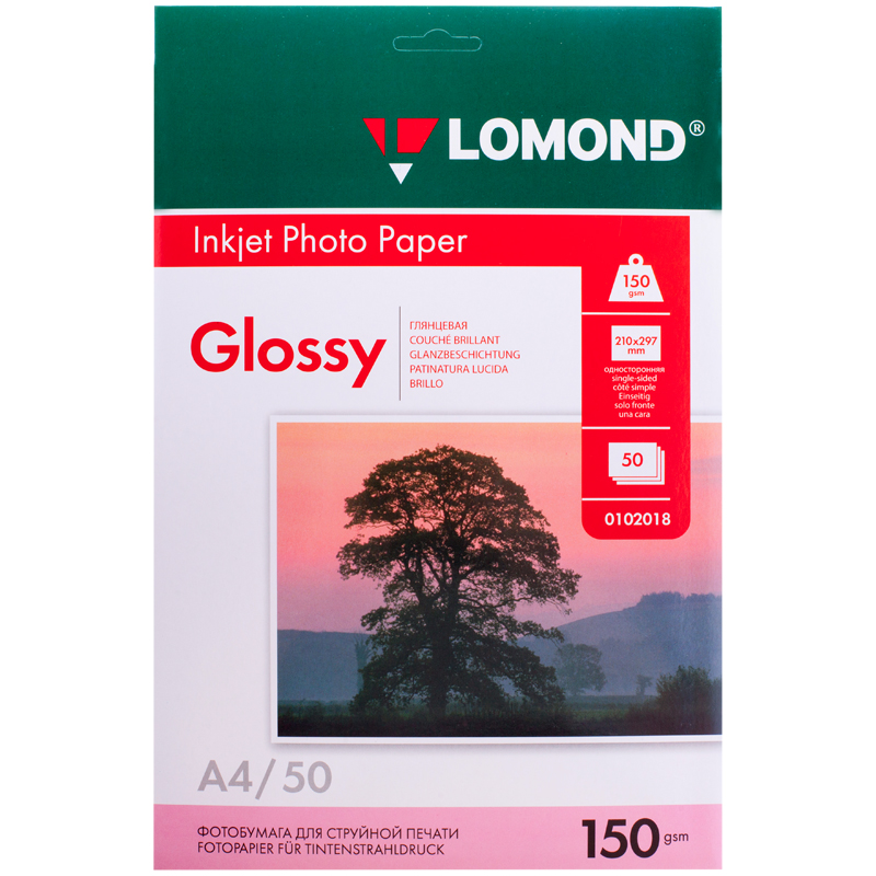 Бумага А4 для стр.принтеров LOMOND 150гр (50л) гл.одн.