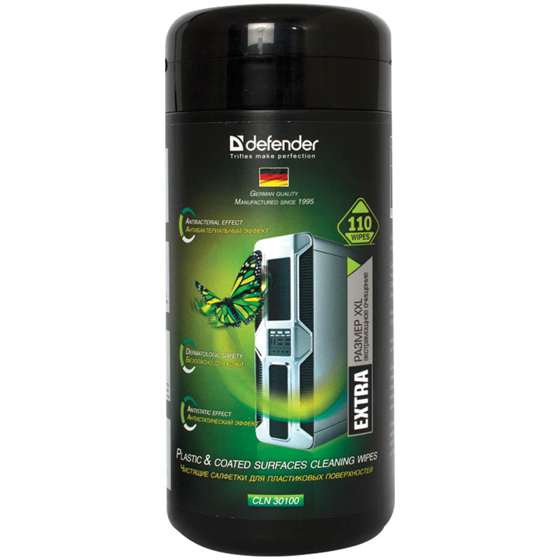 Туба с чистящими салфетками DEFENDER 30100 универсальные 110шт