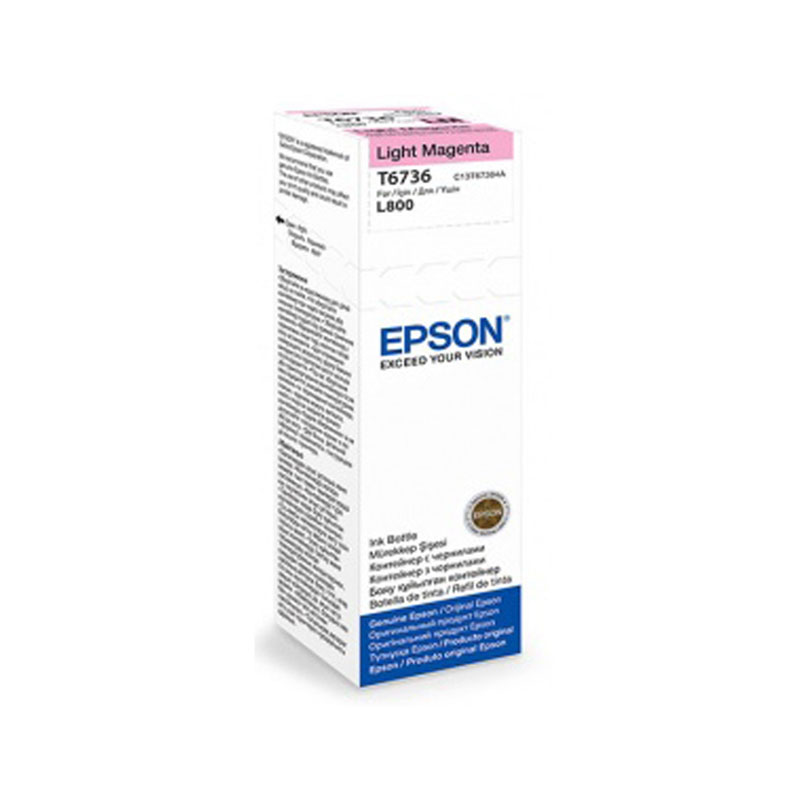 Чернила оригинальный Epson T6736 светло-пурпурные для L800 (70мл)