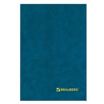 Книга учета 160 л, А4, 200х290 мм, BRAUBERG, клетка, обложка твердая бумвинил, блок офсетный
