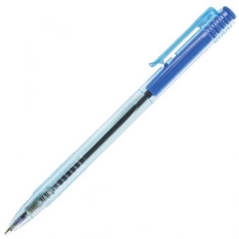 Ручка шариковая масляная автоматическая BRAUBERG "Click Blue", тонированный корпус, узел 1 мм, линия 0,7 мм, с