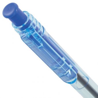 Ручка шариковая масляная автоматическая BRAUBERG "Click Blue", тонированный корпус, узел 1 мм, линия 0,7 мм, с