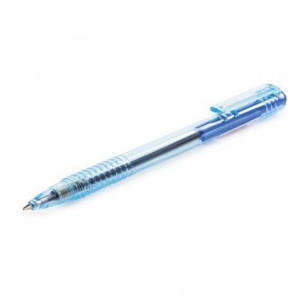 Ручка шариковая масляная автоматическая BRAUBERG "Click Blue", тонированный корпус, узел 1 мм, линия 0,7 мм, с