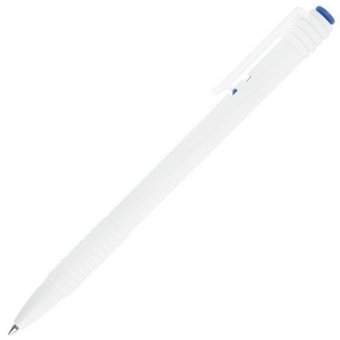 Ручка шариковая масляная автоматическая BRAUBERG "White", корпус белый, узел 1 мм, линия 0,7 мм, синяя