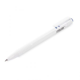 Ручка шариковая масляная автоматическая BRAUBERG "White", корпус белый, узел 1 мм, линия 0,7 мм, синяя