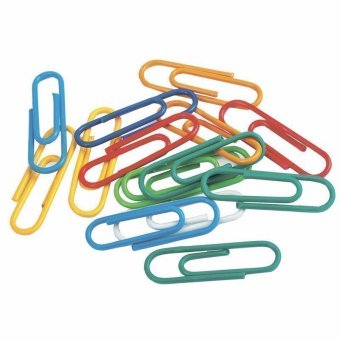 Скрепки BRAUBERG, 28 мм, цветные, 100 шт в пластиковой коробке