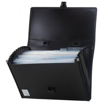 Портфель пластиковый BRAUBERG "Дипломат", А4, 330х240х25 мм, 13 отделений, фактура бисер, черный