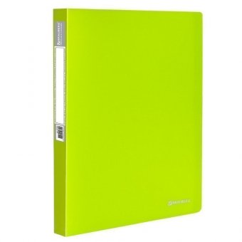 Папка на 2 кольцах c внутренним карманом BRAUBERG "Neon", 25 мм, неоновая, зеленая, до 170 листов, 0,7 мм