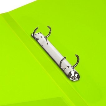 Папка на 2 кольцах c внутренним карманом BRAUBERG "Neon", 25 мм, неоновая, зеленая, до 170 листов, 0,7 мм