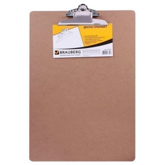 Доска-планшет BRAUBERG "Eco", с верхним прижимом бабочка, А3, 32х46 см, МДФ, 3 мм