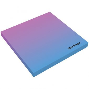 Самоклеящийся блок Berlingo "Ultra Sticky.Radiance",75*75мм,50л, розовый/голубой градиент,европодвес