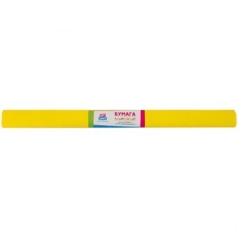 Бумага крепированная ArtSpace, 50*200см, 30г/м2, желтая (лимонная), в рулоне