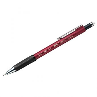 Карандаш механический Faber-Castell "Grip 1347" B, 0,7мм, грип, с ласт., автоподача грифеля, красный