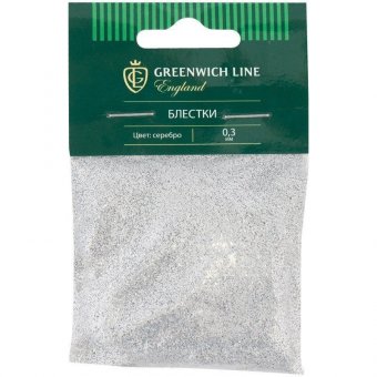 Блестки декоративные Greenwich Line, размер 0,3мм, 20г, серебро