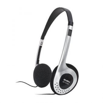 Наушники Sven AP-010V (с регулятором громкости), 2м, серебристый, черный