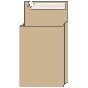Пакет почтовый C4, UltraPac,  229*324*40мм, коричневый крафт, отр. лента, 130г/м2, 1шт