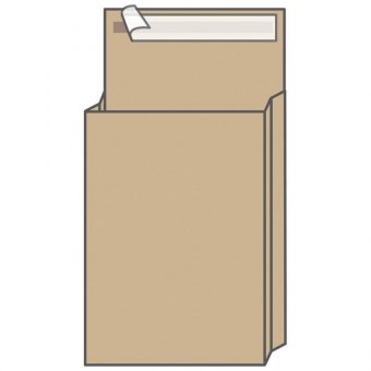 Пакет почтовый B4, KurtStrip, 250*353*40мм, коричневый крафтовый, 130г/м2