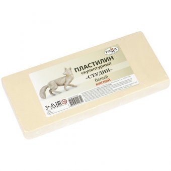 Пластилин скульптурный Гамма "Студия", белый, мягкий, 1кг