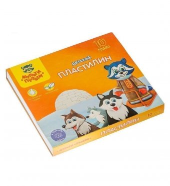 Пластилин Мульти-Пульти "Енот на Аляске", 10 цветов, 150г, со стеком, картон