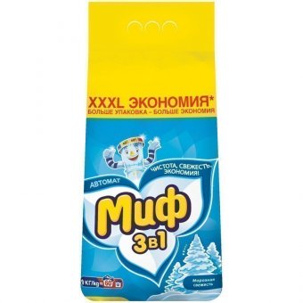 Порошок для машинной стирки Миф "Морозная свежесть", 9кг