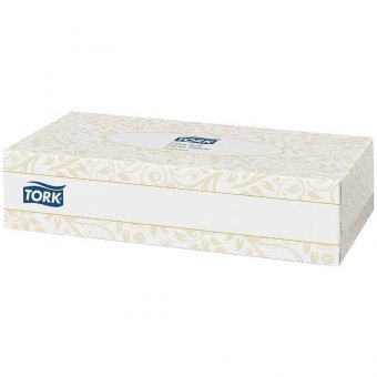 Салфетки бумажные для лица Tork "Premium" 2-слойные, 20,8*20, белые, ультрамягкие,с хлопком, 100шт.