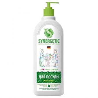 Средство для мытья посуды, фруктов, игрушек Synergetic "Алоэ", антибакт.,концентрат,с дозатором, 1 л