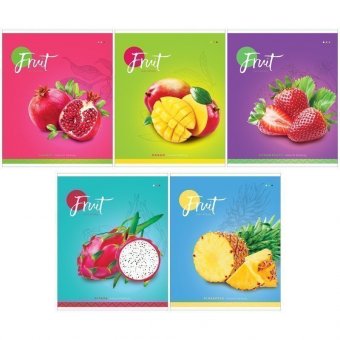 Тетрадь 60л, А5, клетка ArtSpace "Фрукты. Colorful fruits", ВД-лак