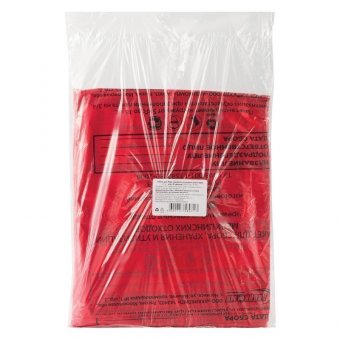 Мешки для мусора медицинские, в пачке 20 шт, класс В (красные), 100 л, 60х100 см, 15 мкм, АКВИКОМП