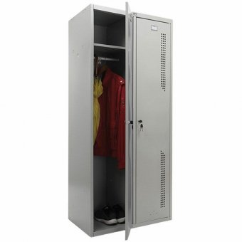 Шкаф металлический для одежды ПРАКТИК "LS-21-80", двухсекционный, 1830х813х500 мм, 35 кг