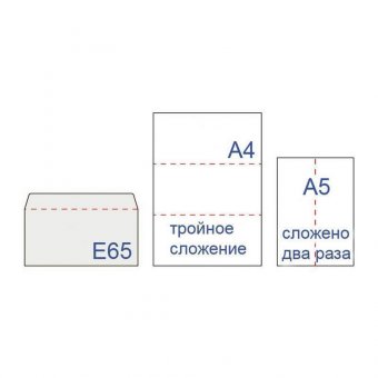 Конверты Е65 (110х220 мм), отрывная полоса, "Куда-Кому", КОМПЛЕКТ 1000 шт