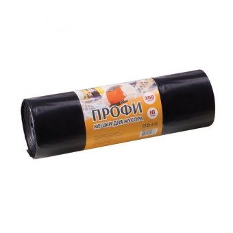 Мешки для мусора 360 л, черные, в рулоне 10 шт, ПВД, 65 мкм, 110х140 см, особо прочные, КОНЦЕПЦИЯ БЫТА "Профи"